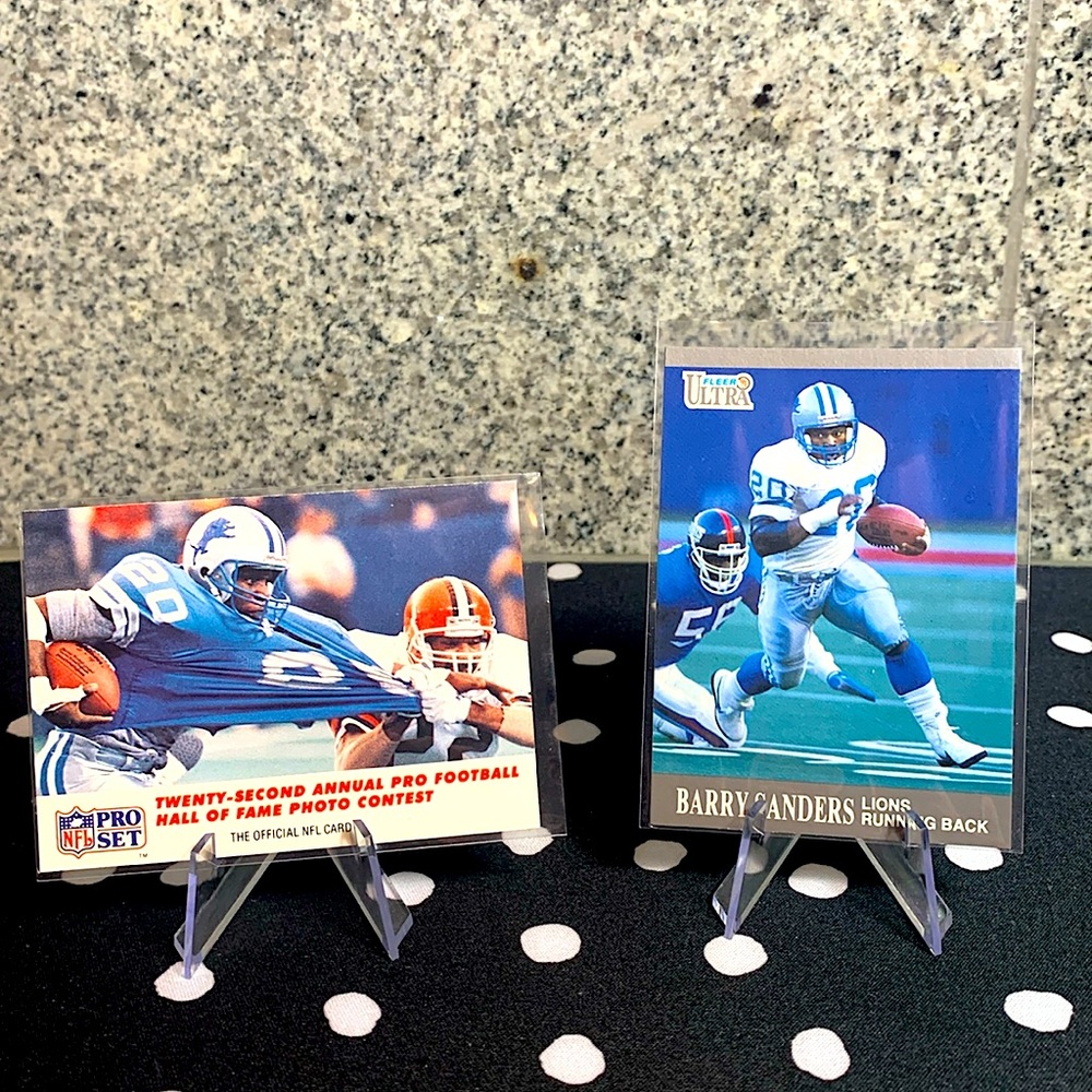 Barry Sanders 1990 Fleer Ultra & NFL Pro Set Cards Perfect Condition! Lions HOF!